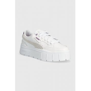 Puma sneakers din piele Mayze Stack Wns culoarea alb 384363