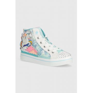 Skechers tenisi copii TWI-LITES 2.0 ENCHANTED UNICORN culoarea turcoaz