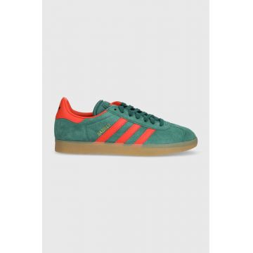 adidas Originals sneakers din piele întoarsă Gazelle culoarea verde, IG6200