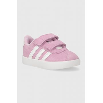 adidas sneakers de piele întoarsă pentru copii VL COURT 3.0 CF I culoarea roz