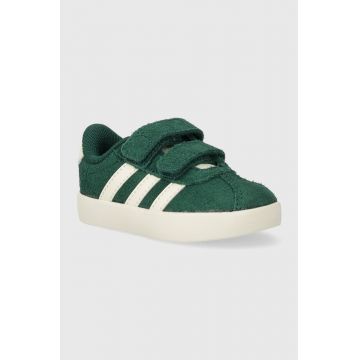 adidas sneakers de piele întoarsă pentru copii VL COURT 3.0 CF I culoarea verde