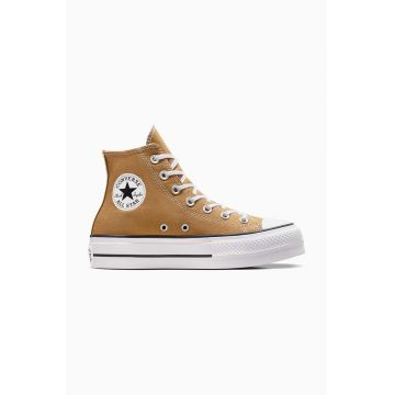 Converse tenisi Chuck Taylor All Star Lift femei, culoarea bej, A07210C