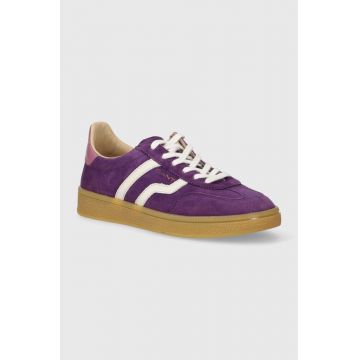 Gant sneakers din piele intoarsă Cuzima culoarea violet, 28533550.G507
