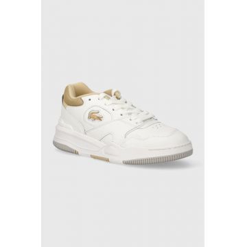 Lacoste sneakers din piele Lineshot Contrasted Collar Leather culoarea alb, 47SFA0057