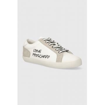Love Moschino sneakers din piele culoarea alb, JA15512G0IIAC10A