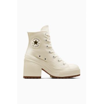 Converse tenisi Chuck 70 De Luxe Heel femei, culoarea alb, A05348C