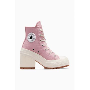 Converse tenisi Chuck 70 De Luxe Heel femei, culoarea violet, A06433C