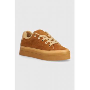 Gant sneakers din piele intoarsă Avona culoarea maro, 27533155.G332