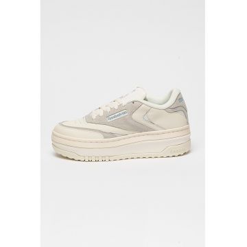Pantofi flatform cu garnituri din piele intoarsa pentru tenis