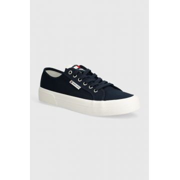 Tommy Jeans tenisi TJM LACE UP CANVAS COLOR barbati, culoarea albastru marin, EM0EM01365