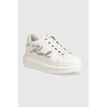 Karl Lagerfeld sneakers din piele KAPRI culoarea alb, KL62510G