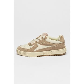 Pantofi sport cu insertii de piele si piele intoarsa