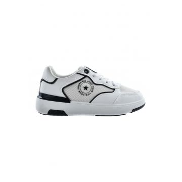 Pantofi sport de piele ecologica si plasa