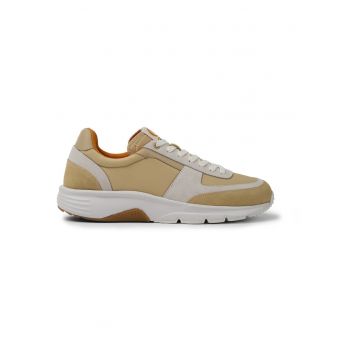 Pantofi sport de piele nabuc si material textil Drift 1535 - Bej