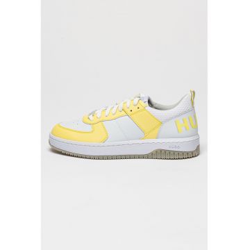 Pantofi sport de piele si piele ecologica cu logo