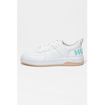 Pantofi sport de piele si piele ecologica cu logo