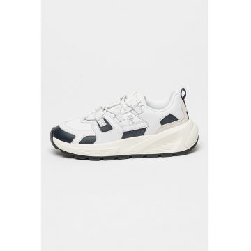 Pantofi sport de piele si piele intoarsa - cu talpa masiva