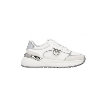 Pantofi sport de plasa cu garnituri de piele intoarsa si piele