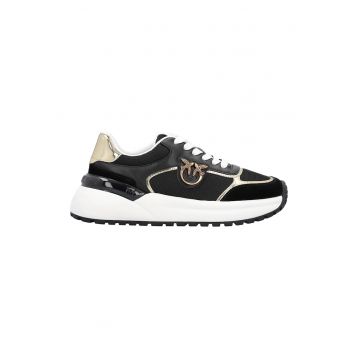 Pantofi sport de plasa cu garnituri de piele intoarsa si piele