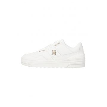 Pantofi sport din piele cu detalii din logo