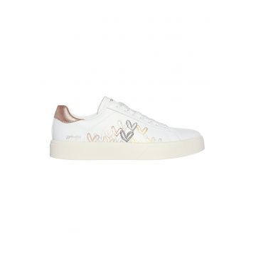 Pantofi sport din piele ecologica cu detalii cu inimi Eden LX