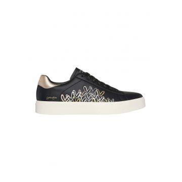 Pantofi sport din piele ecologica cu detalii cu inimi Eden LX