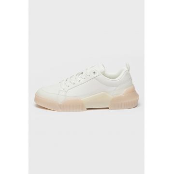Pantofi sport din piele si piele ecologica cu detaliu logo