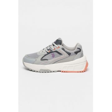 Pantofi sport low-cut cu garnituri de piele ecologica