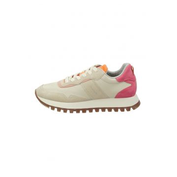 Pantofi sport low-cut cu garnituri de piele intoarsa