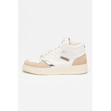 Pantofi sport mid-cut cu insertii de piele intoarsa