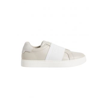 Pantofi sport slip-on de piele cu insertii textile