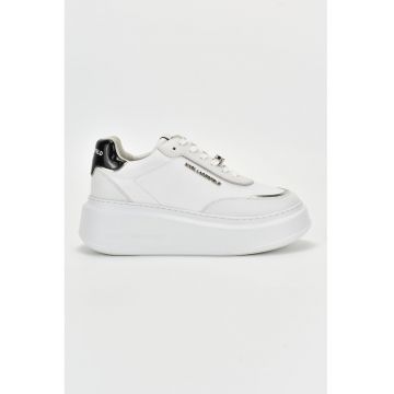 Pantofi sport wedge de piele cu logo
