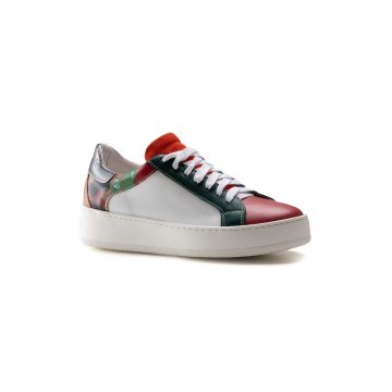 Pantofi sport colorblock de piele