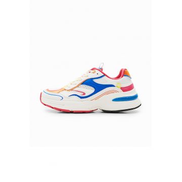 Pantofi sport cu aspect masiv si garnituri de piele ecologica