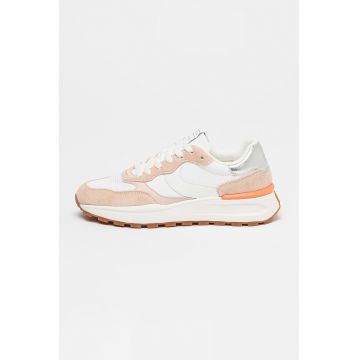 Pantofi sport cu insertii de piele intoarsa si plasa