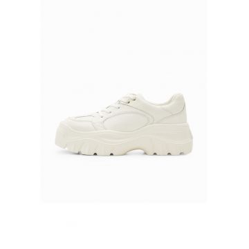 Pantofi sport de piele cu aspect masiv