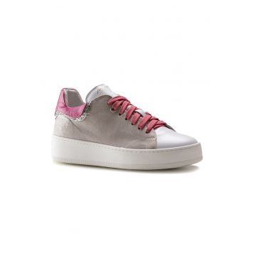 Pantofi sport de piele cu detaliu stralucitor