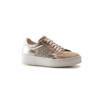 Pantofi sport de piele cu model colorblock