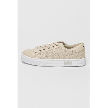 Pantofi sport de piele ecologica cu detalii logo