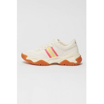 Pantofi sport de piele ecologica cu detalii logo