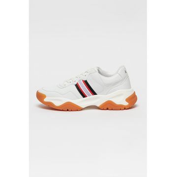 Pantofi sport de piele ecologica cu detalii logo