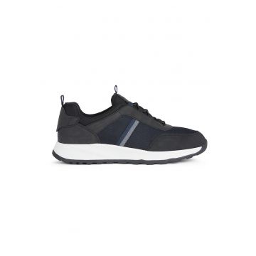 Pantofi sport de piele ecologica cu garnituri textile