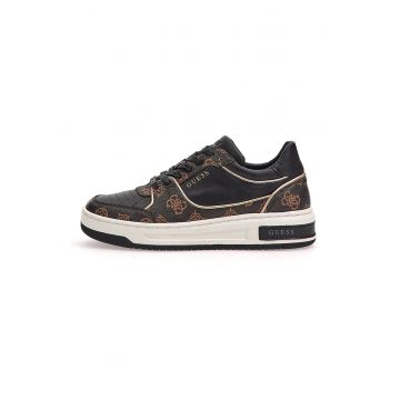 Pantofi sport de piele ecologica cu logo