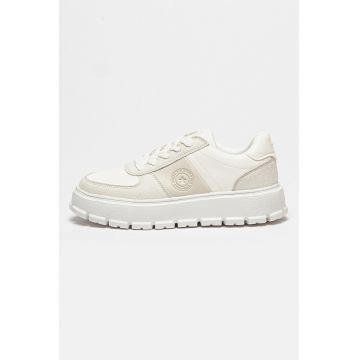 Pantofi sport de piele ecologica cu logo