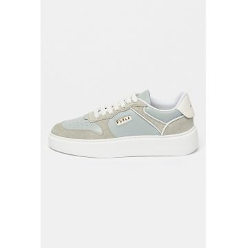 Pantofi sport de piele si piele intoarsa