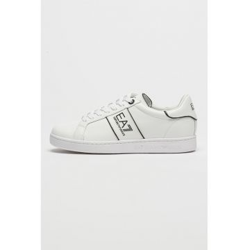Pantofi sport din piele si piele ecologica cu detalii logo