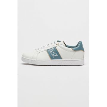 Pantofi sport din piele si piele ecologica cu detalii logo