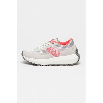 Pantofi sport din plasa cu garnituri din piele intoarsa