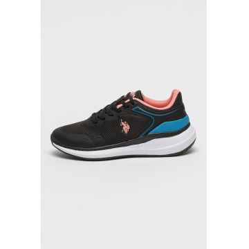 Pantofi sport din plasa cu logo contrastant