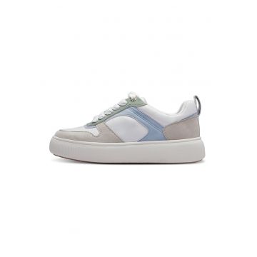 Pantofi sport flatform cu detalii de piele intoarsa